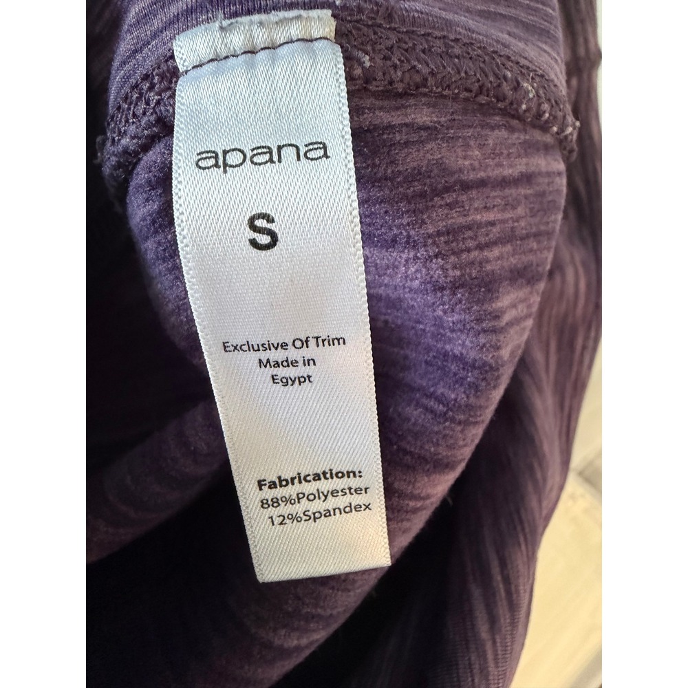Apana Womens High Waisted Space Dye Leggings Purple Heathered Yoga Pants Small - Picture 7 of 8